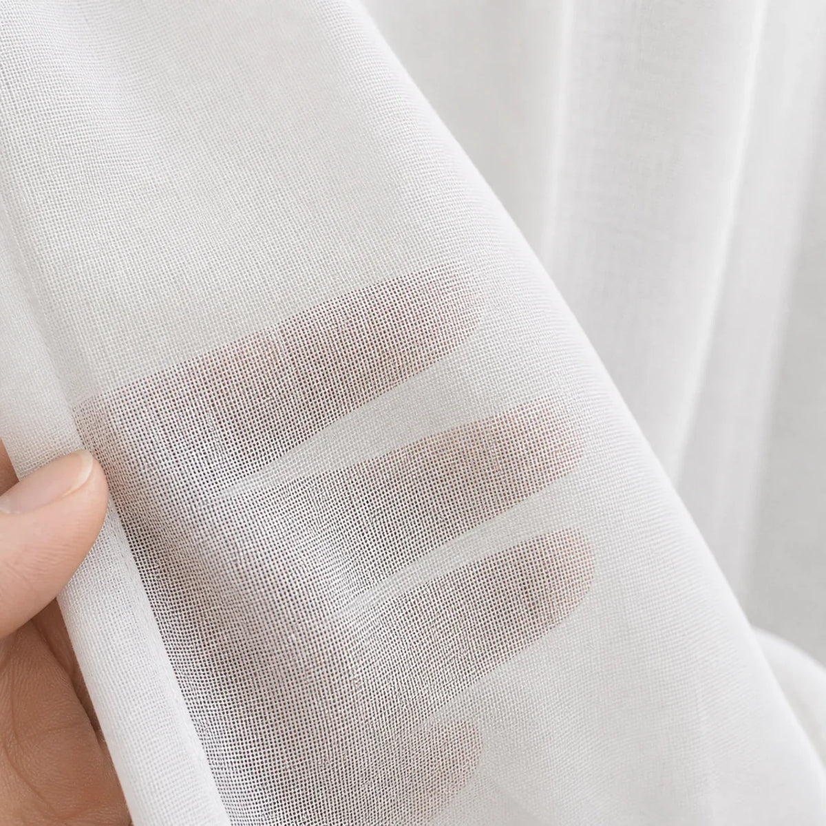 Sheer Voile Curtain White — Scratch Resistant