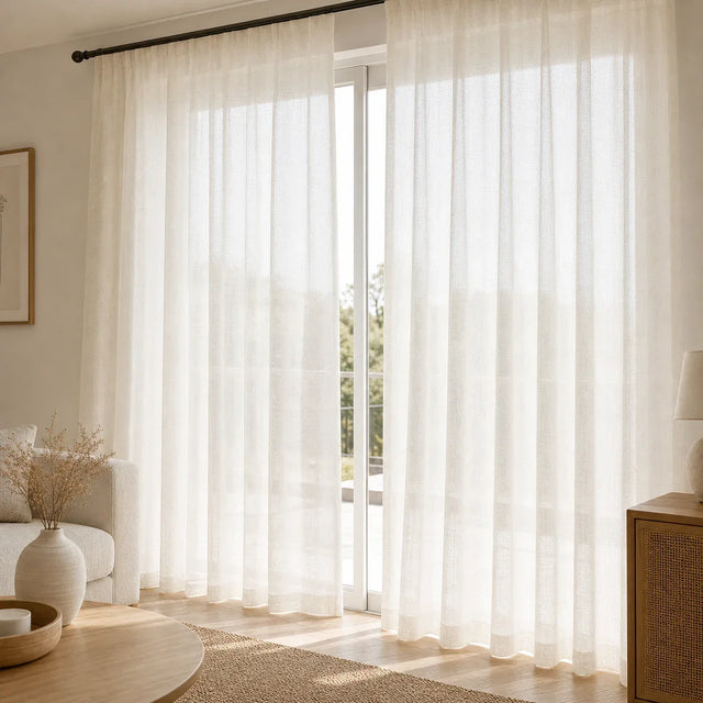 Linen Sheer Curtain Light Beige
