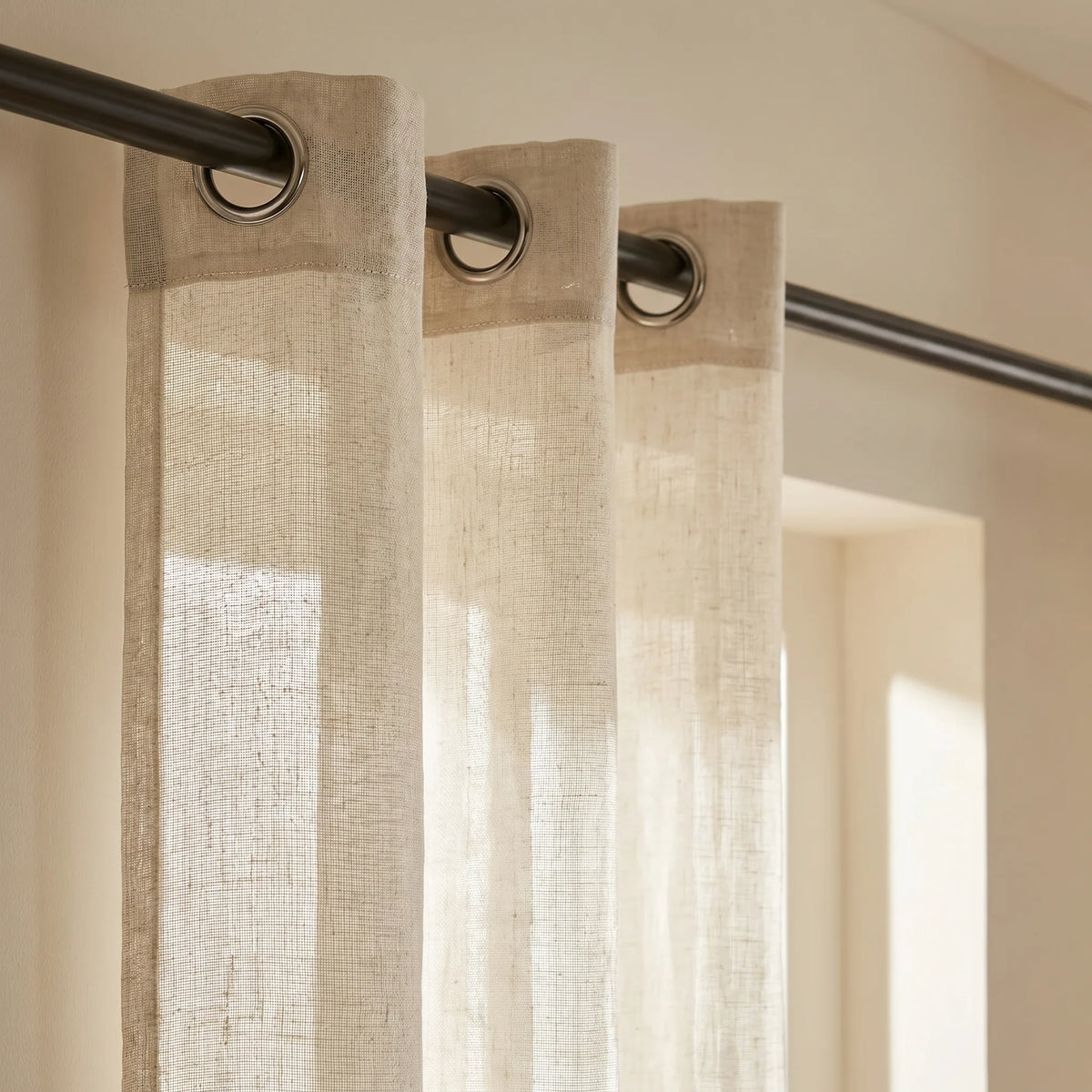 Linen Sheer Curtain Ivory