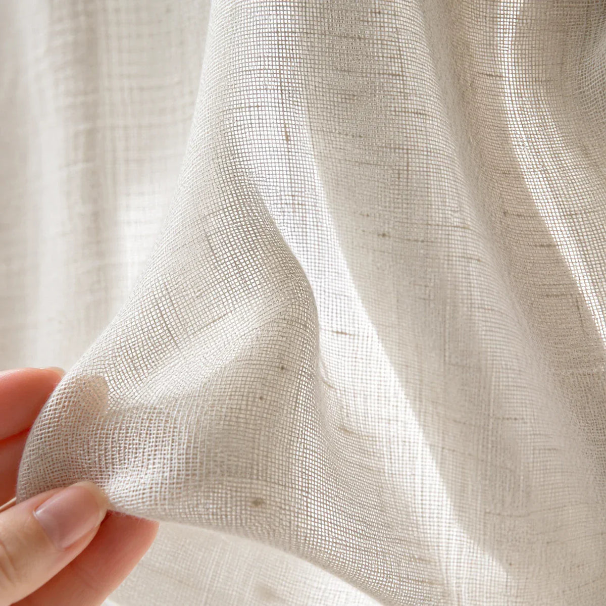 Linen Sheer Curtain Ivory
