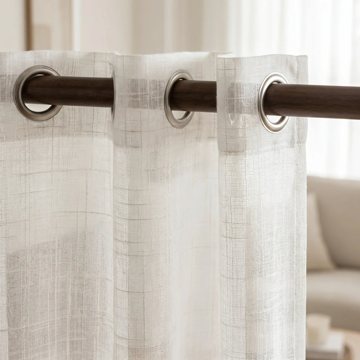 Linen Sheer Curtain White