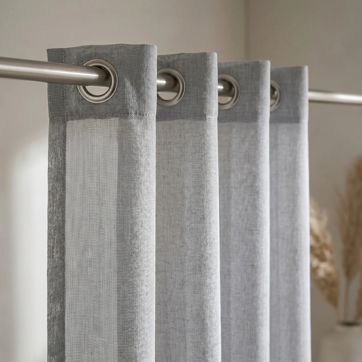 Linen Sheer Curtain Silver Grey