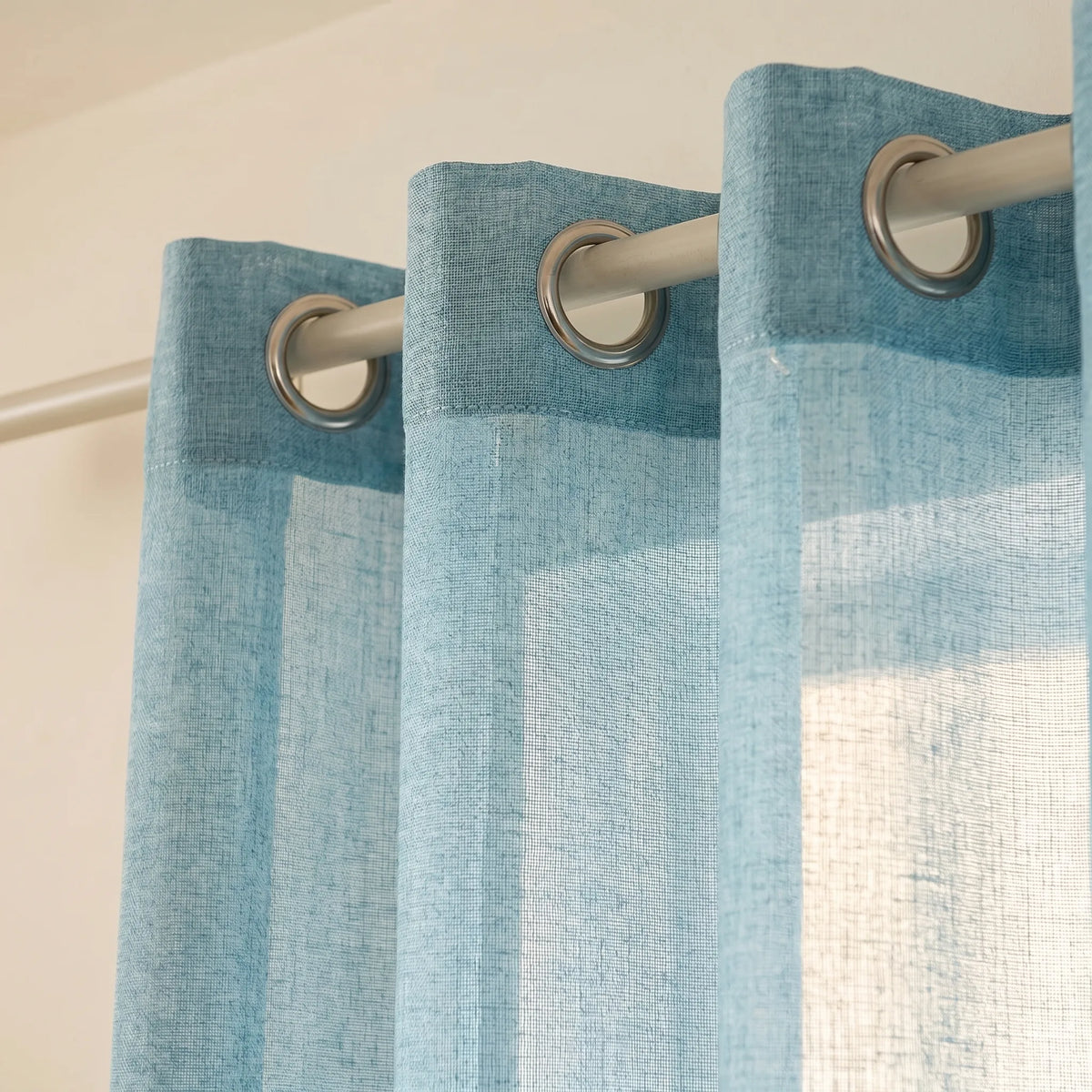 Linen Sheer Curtain Sky Blue