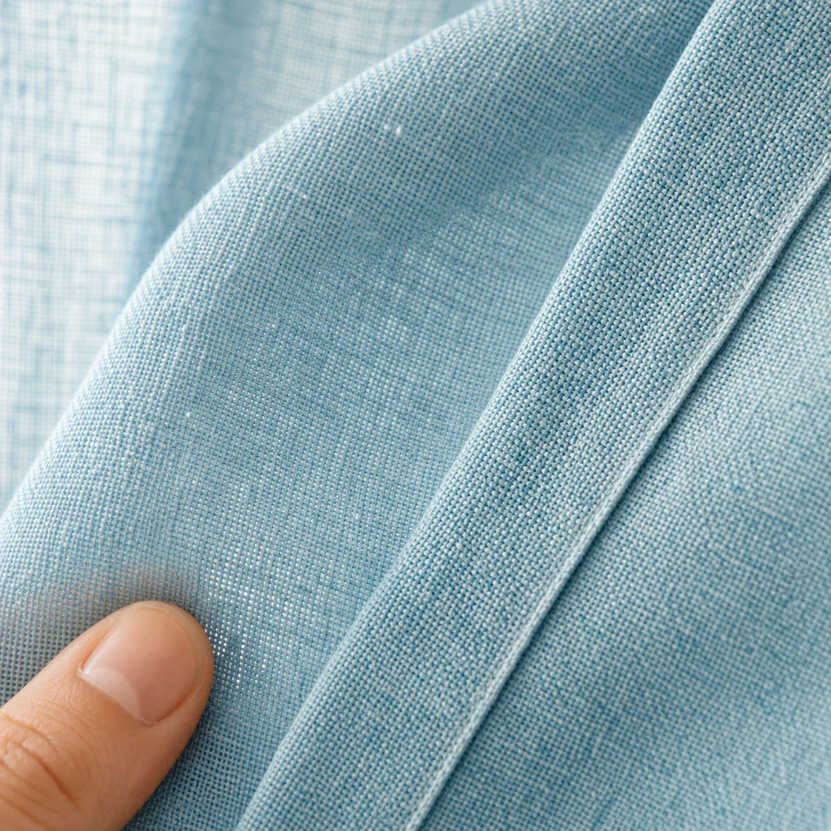 Linen Sheer Curtain Sky Blue