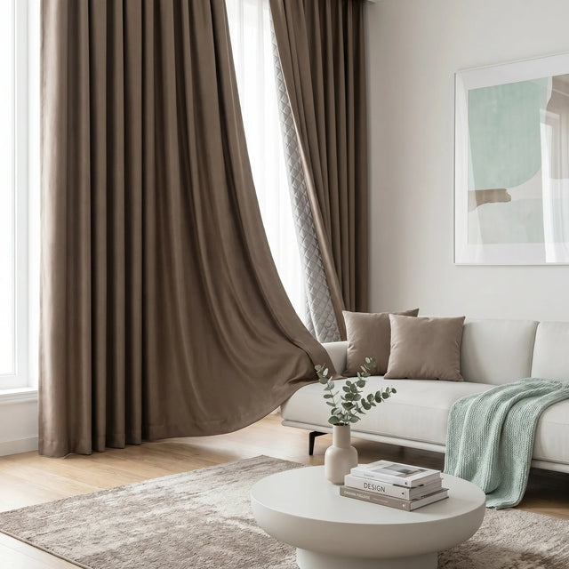 3-in-1 Blackout Curtains Taupe