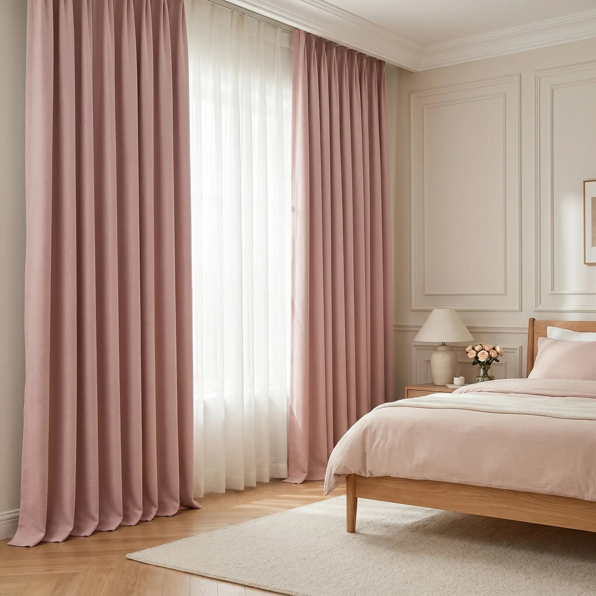 Room Darkening Curtains Powder Pink