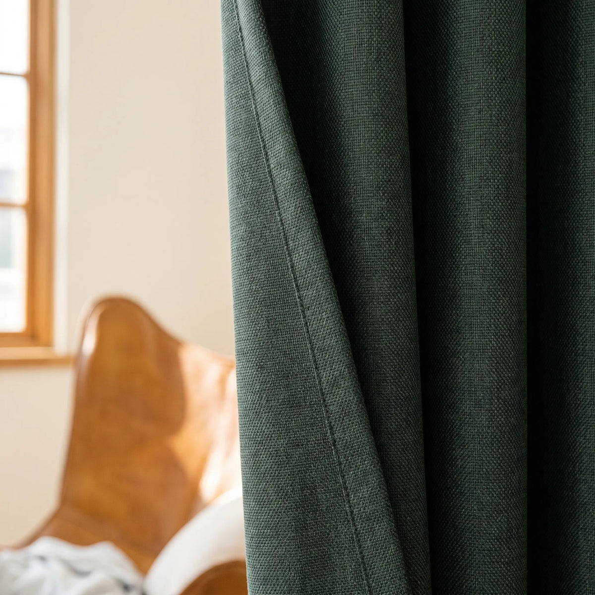 Blackout Curtains Forest Green - detail view | Sylvra