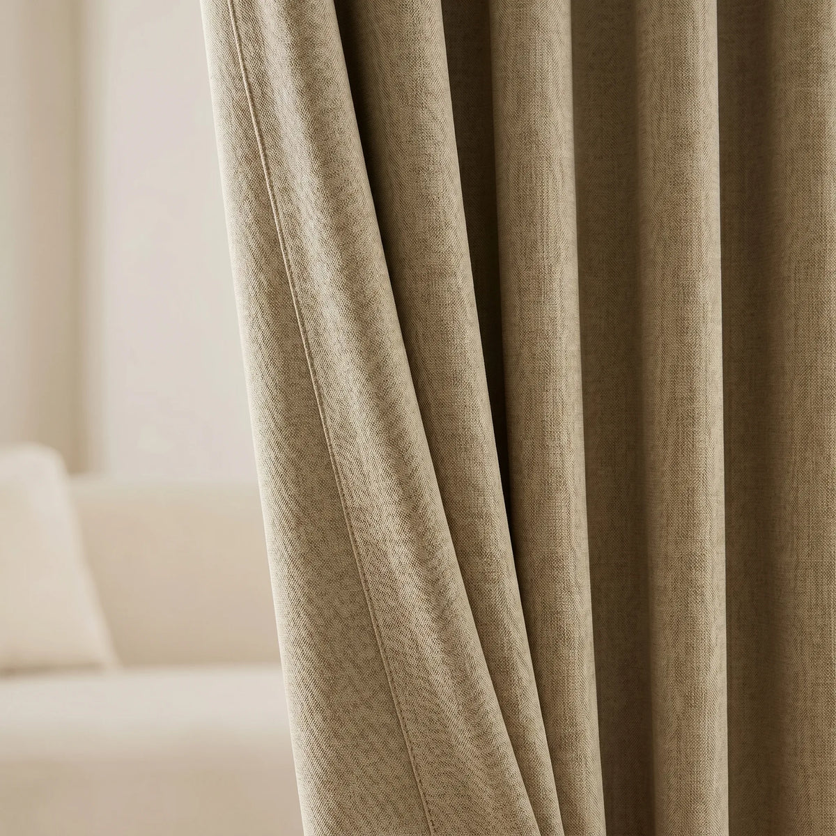 Golden Beige Blackout Curtains - detail view | Sylvra