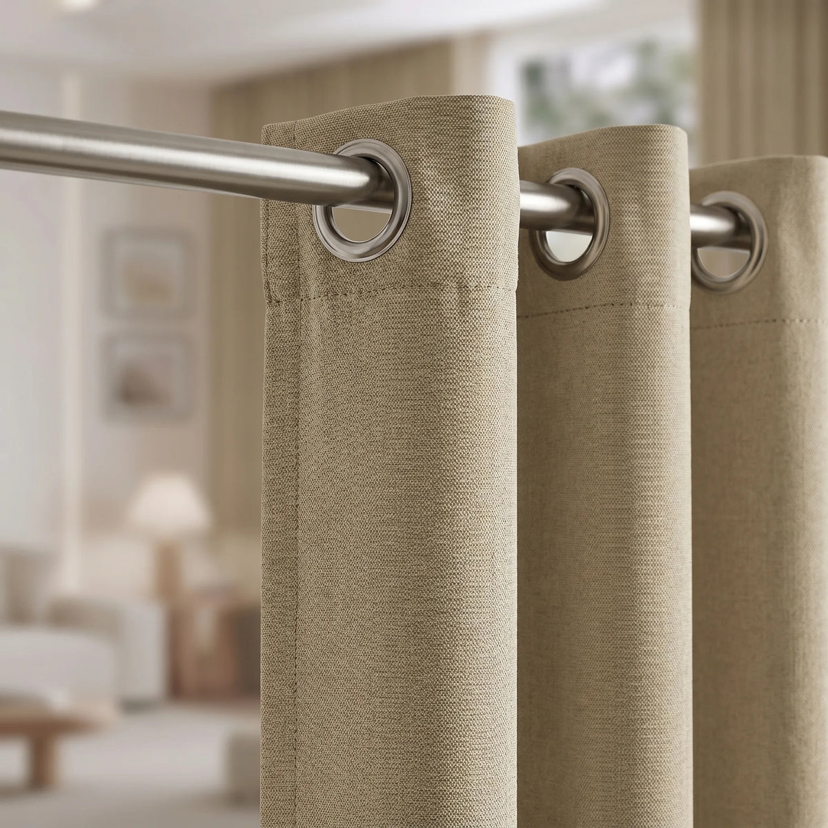 Blackout Curtains Golden Beige — Multi-Function