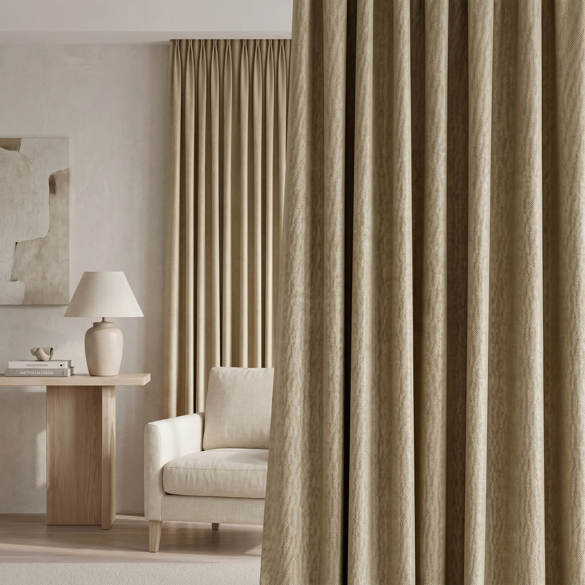 Blackout Curtains Golden Beige — Multi-Function