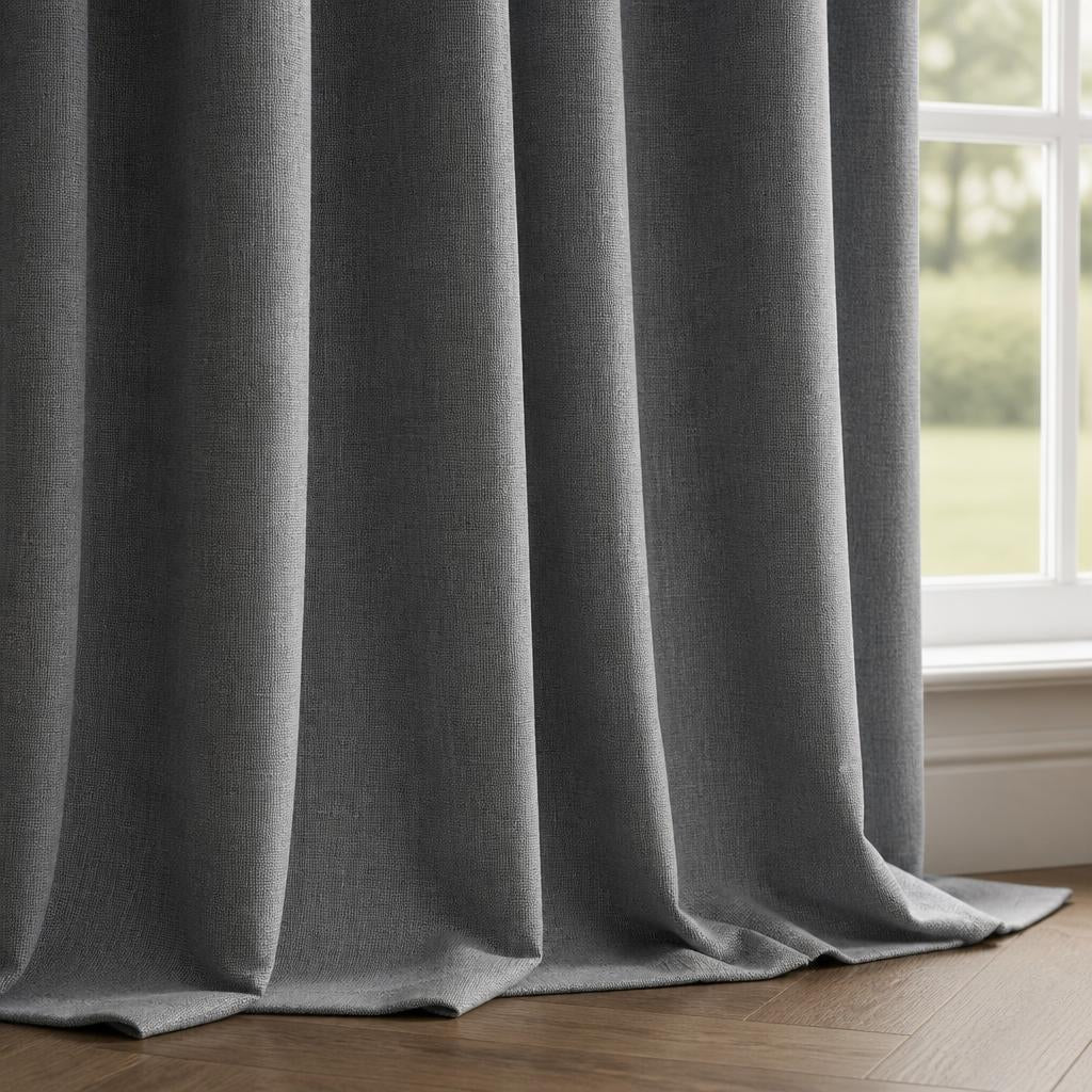 Blackout Curtains Light Grey — Wide Panels