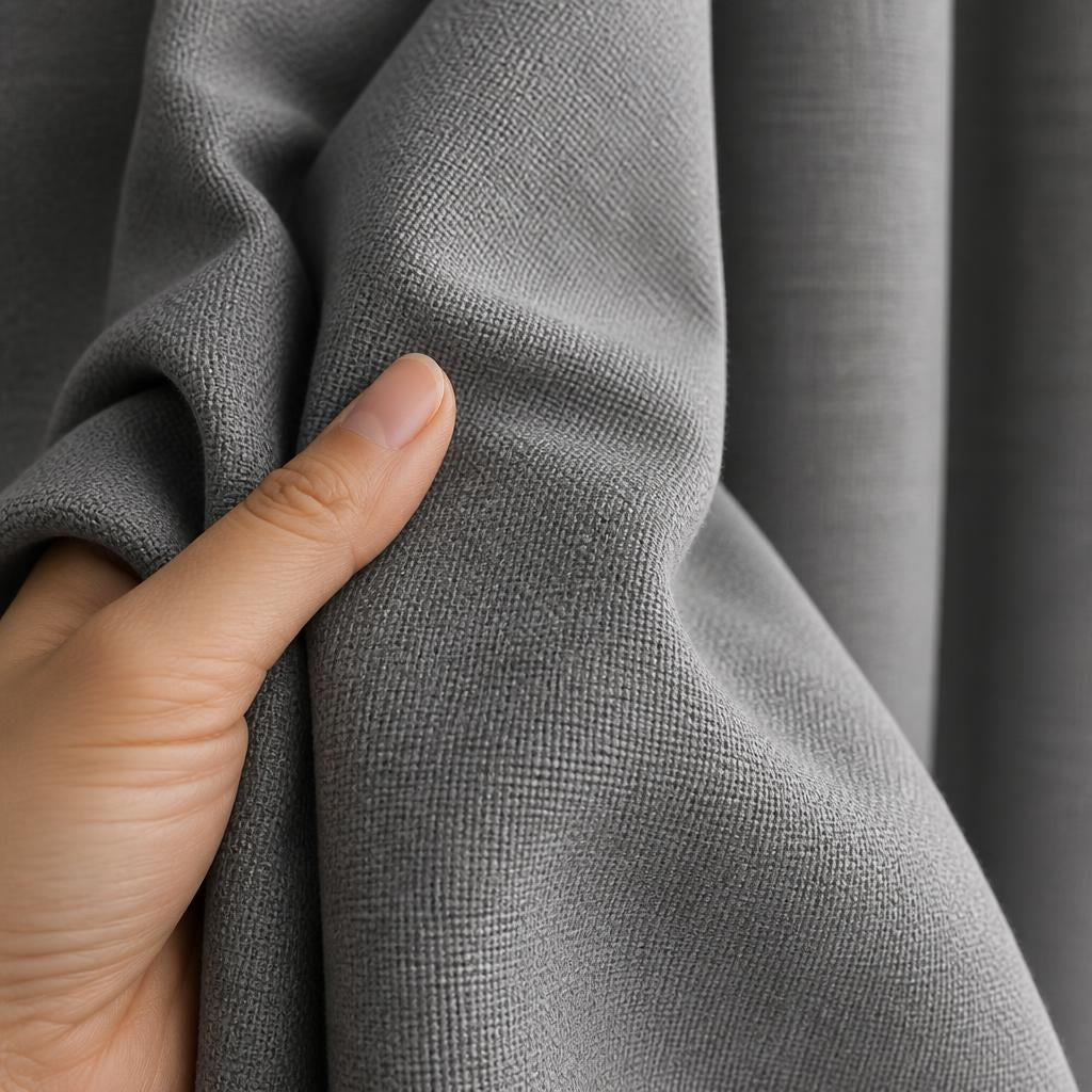 100% Blackout Curtains Light Grey - Wide & Long - heading style detail | Sylvra