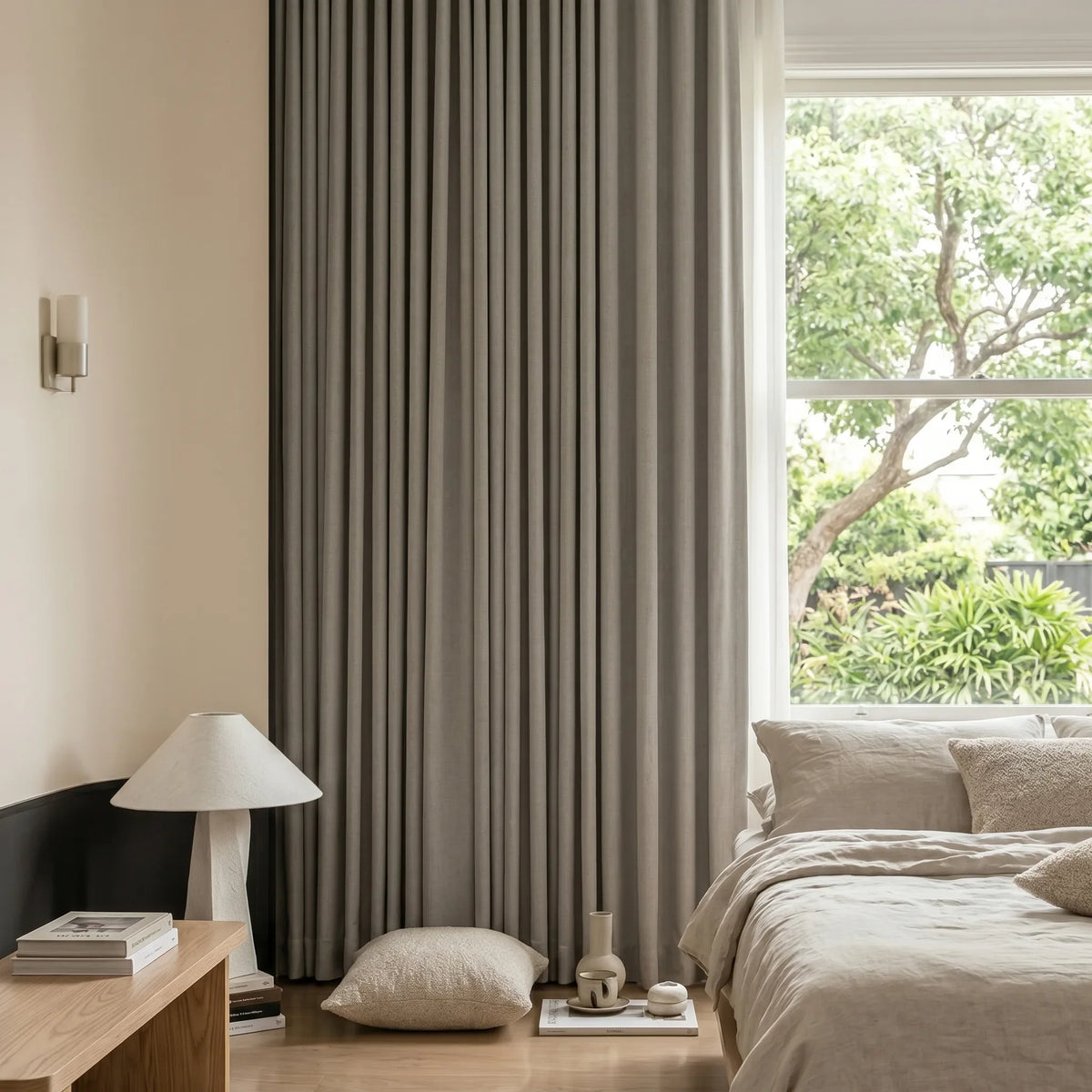 Blackout Curtains Light Grey — Multi-Function