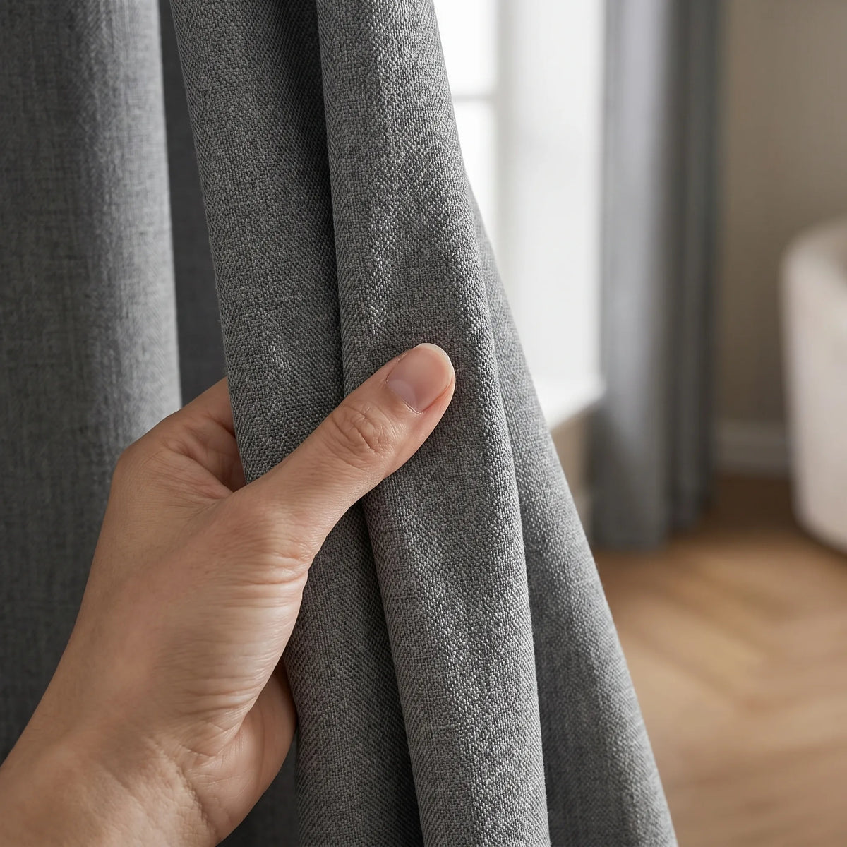 Blackout Curtains Light Grey — Wide Panels
