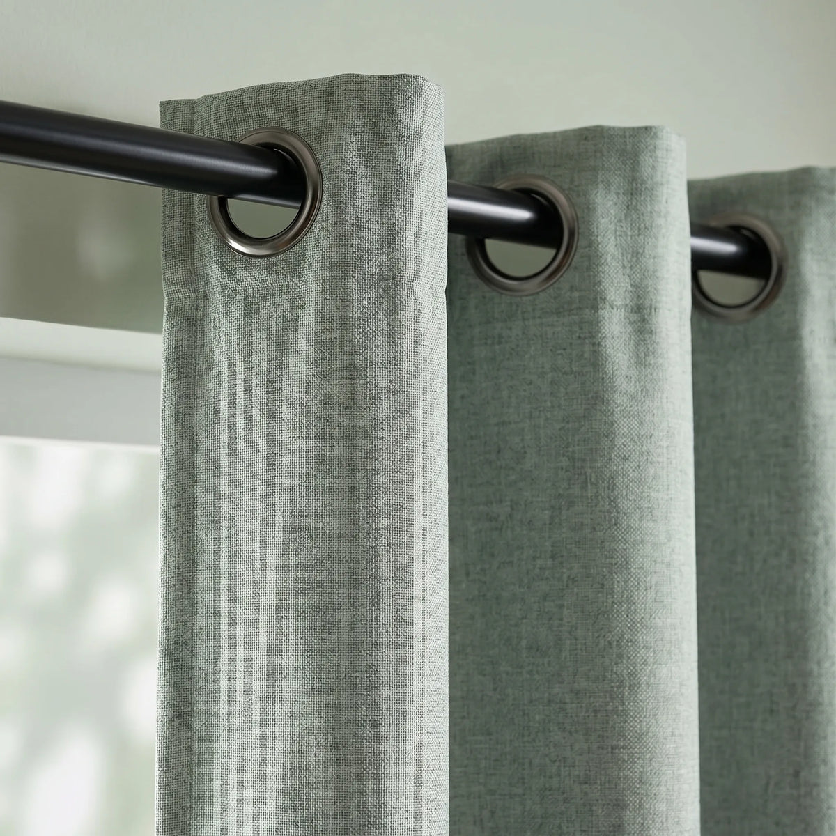 100% Blackout Curtains Sage Green - Wide & Long - heading style detail | Sylvra