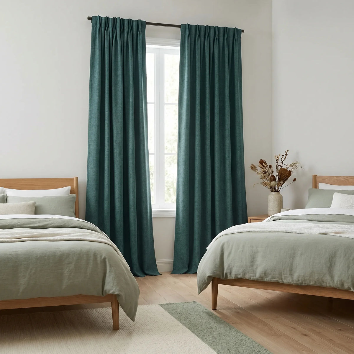 100% Blackout Curtains Teal Blue - Wide & Long | Sylvra