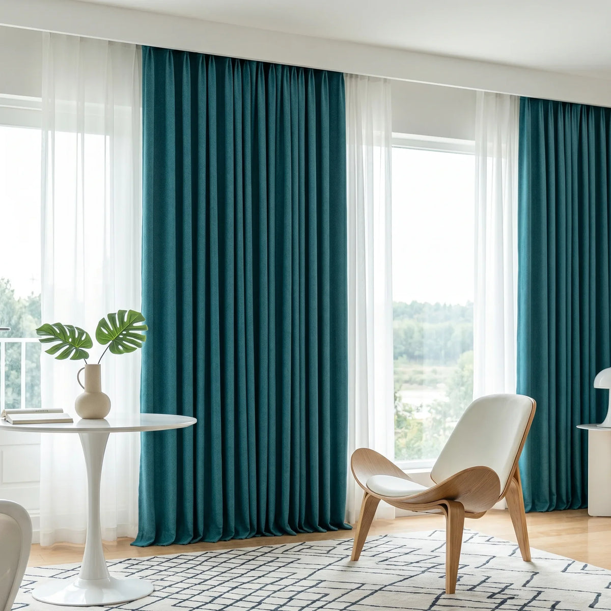Room Darkening Curtains Teal Blue