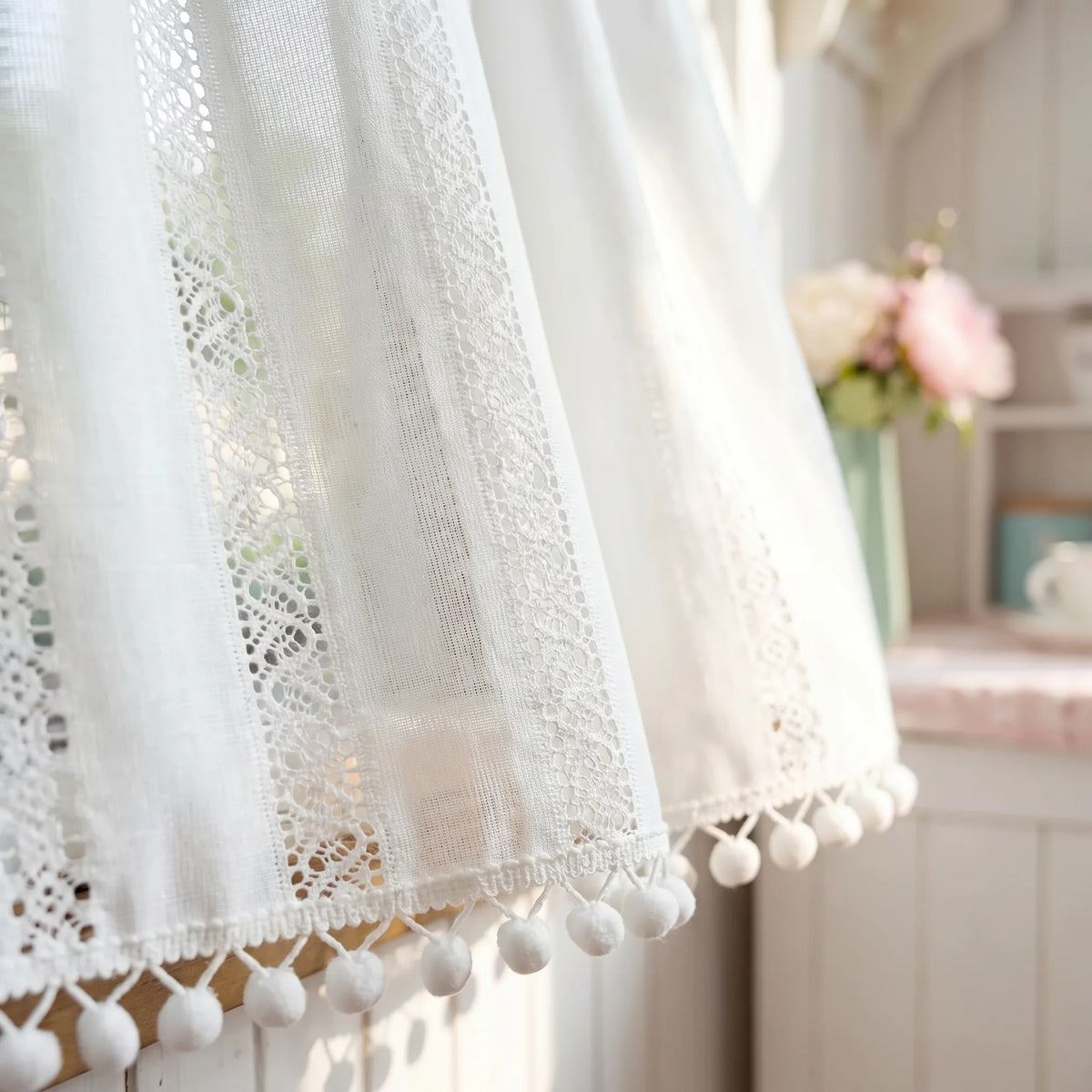 Macramé Café Curtain Ecru