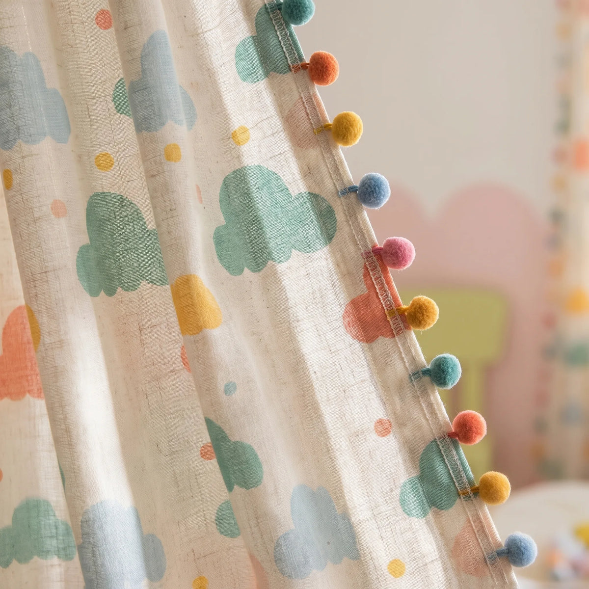 Sheer Curtain Cloud Pattern — Kids