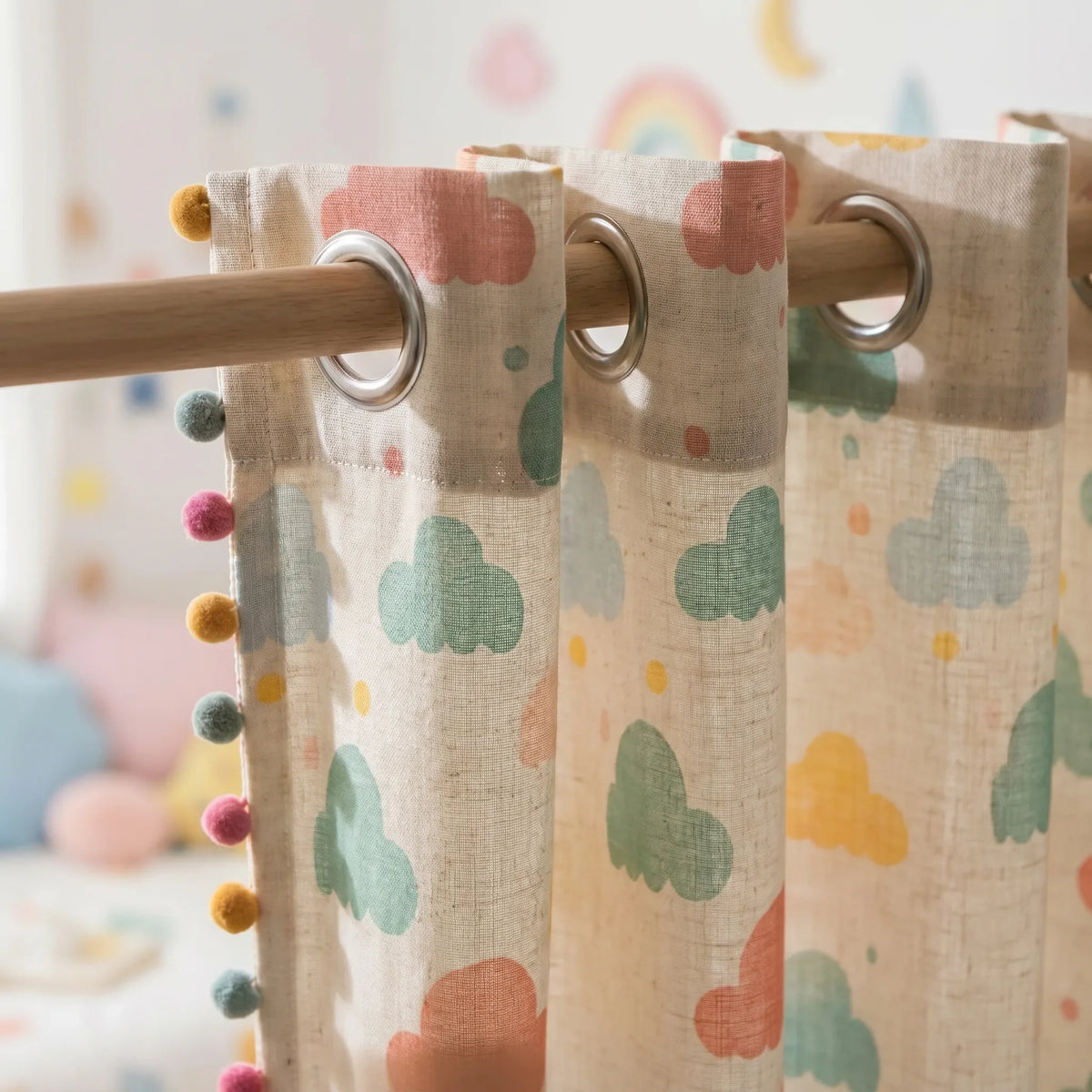 Sheer Curtain Cloud Pattern — Kids