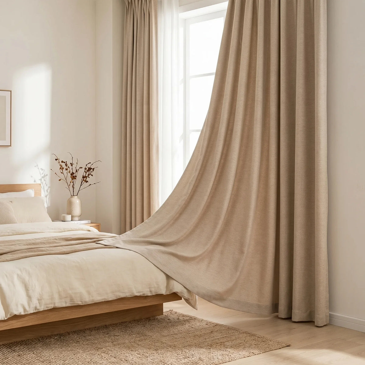 Sheer Curtain Heathered Beige