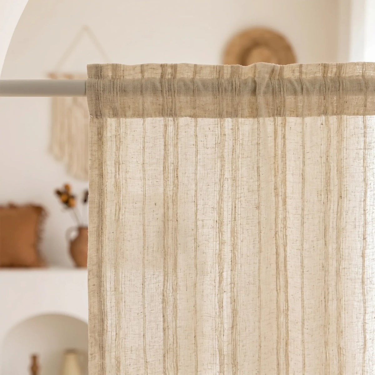 Decorative Door Curtain - heading style detail | Sylvra
