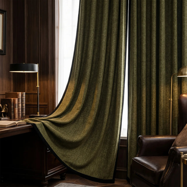Linen Curtain Olive Green