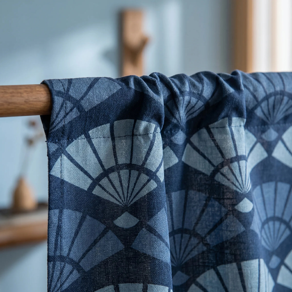 Japanese Linen Door Curtain (Noren) - Seashells