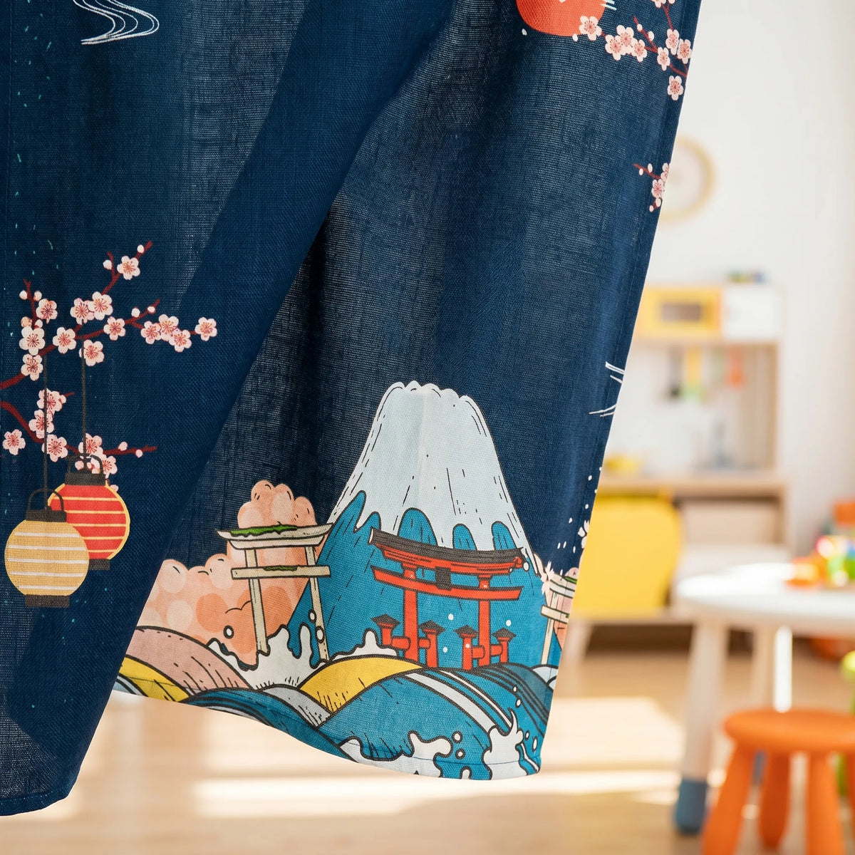 Japanese Linen Door Curtain (Noren) - Maki Roll