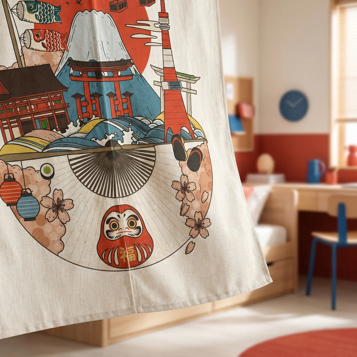 Japanese Linen Door Curtain (Noren) - Tokyo