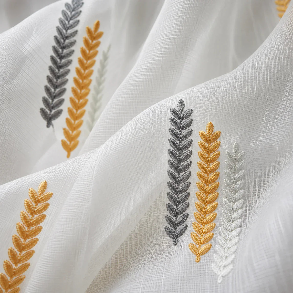 Sheer Voile Curtain White Wheat