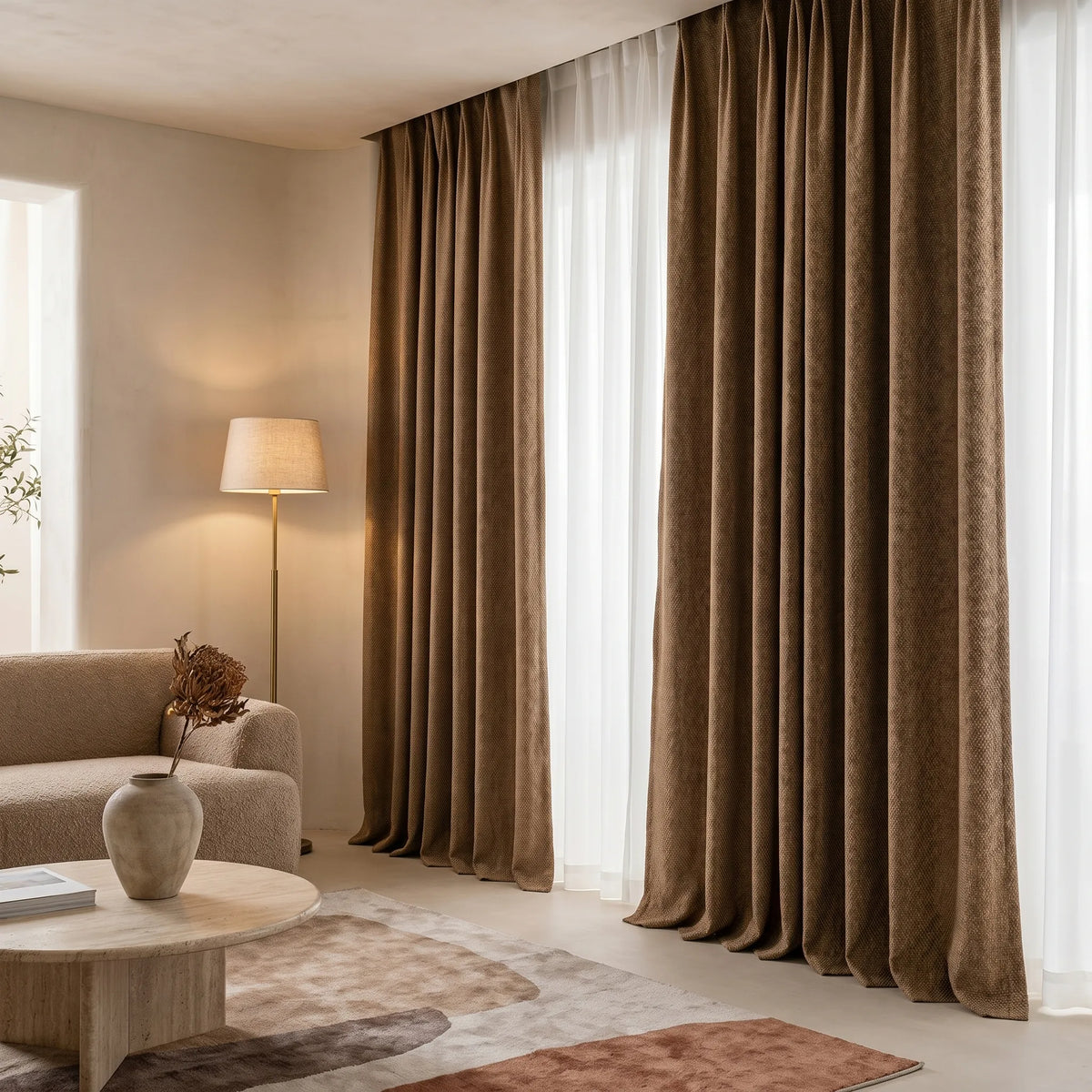 Room Darkening Curtains Coffee Brown