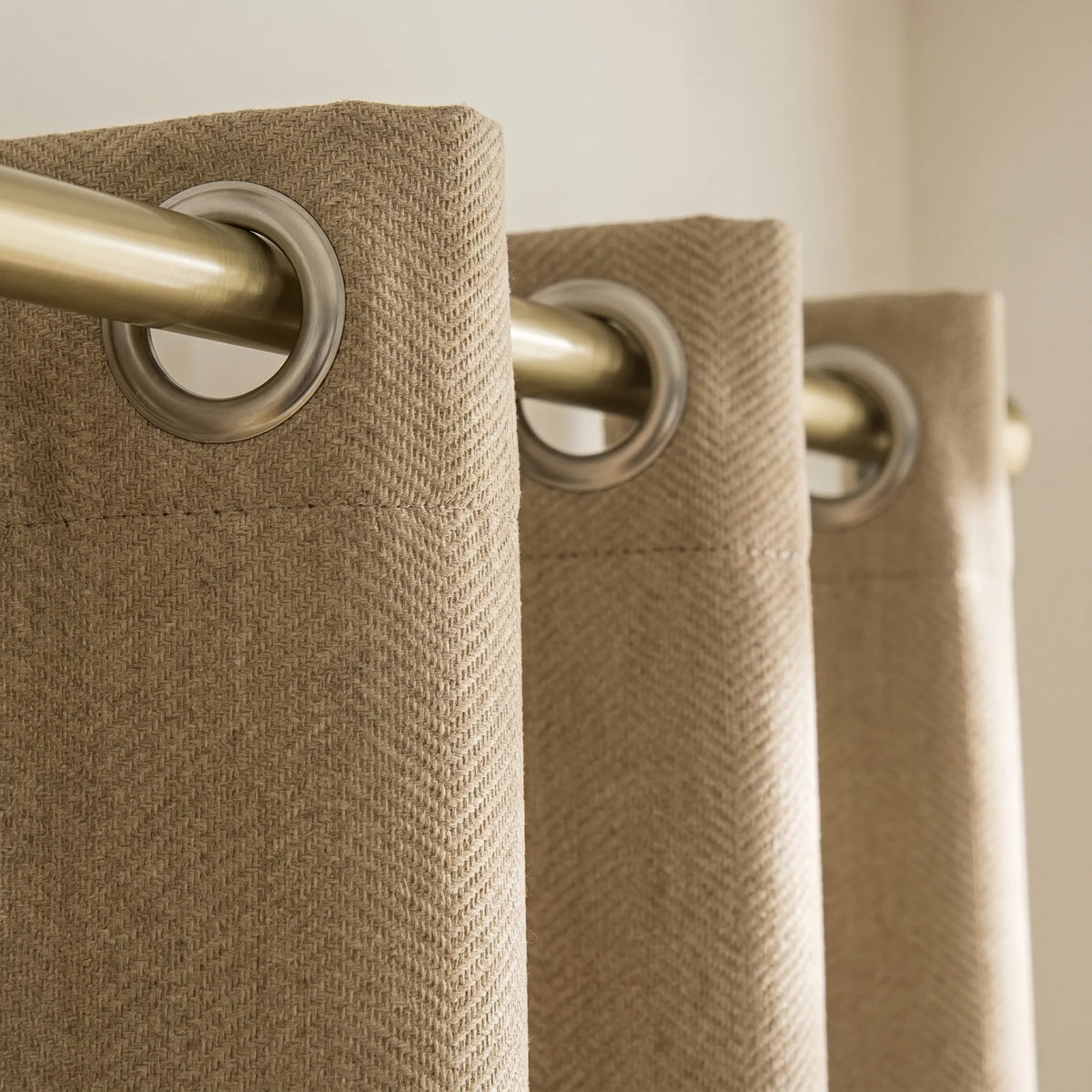 Room Darkening Curtains Light Brown Chevron