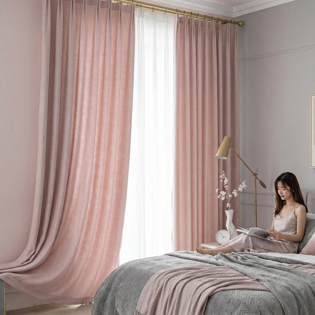 Room Darkening Curtains Powder Pink