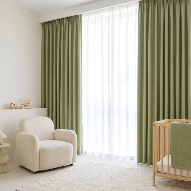 Room Darkening Curtains Sage Green Chevron