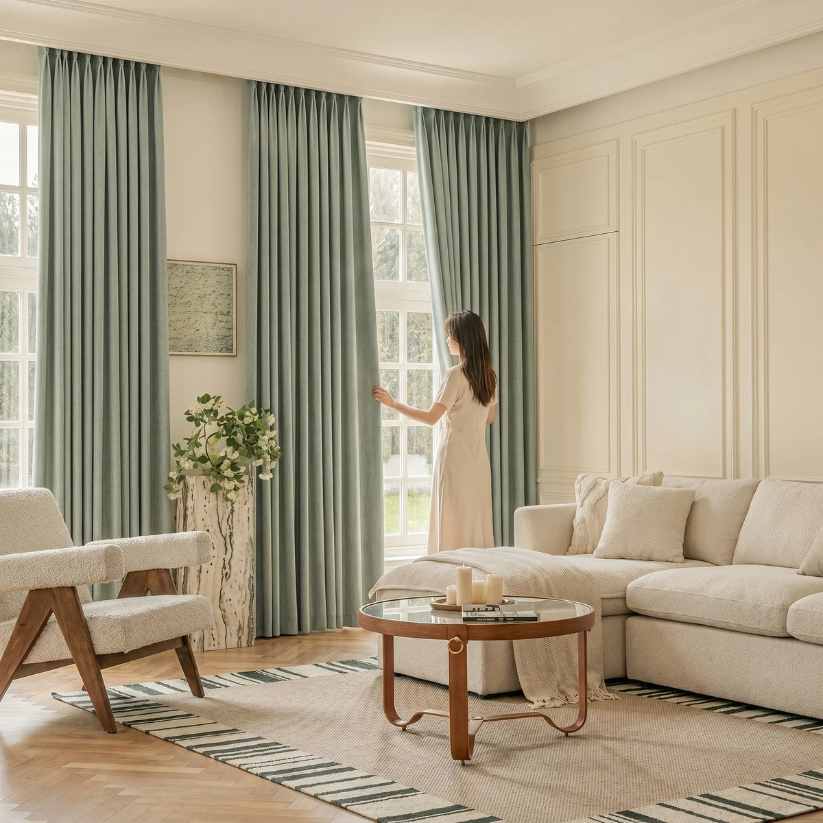 Room Darkening Curtains Sage Green