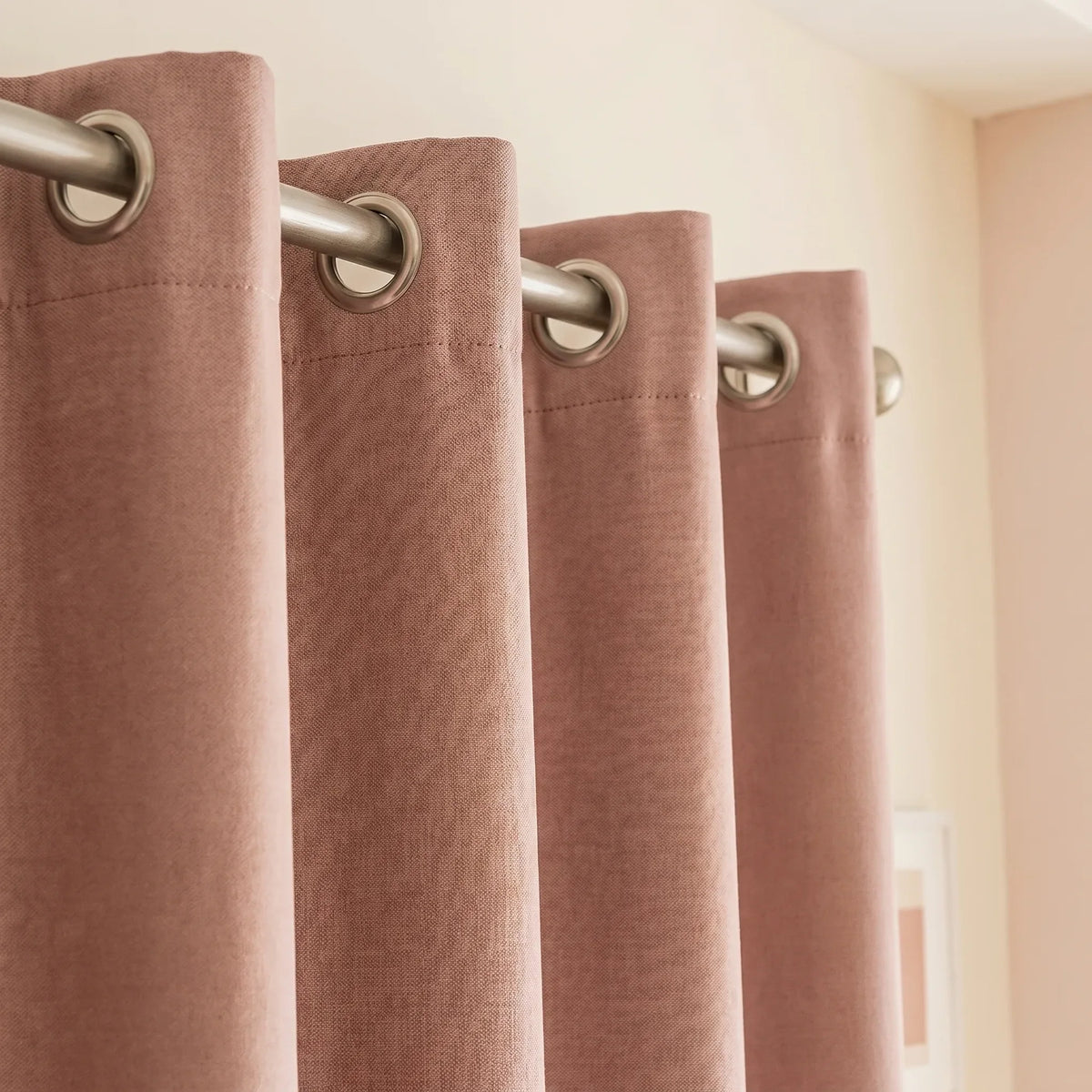 Room Darkening Curtains Terracotta — Patterned