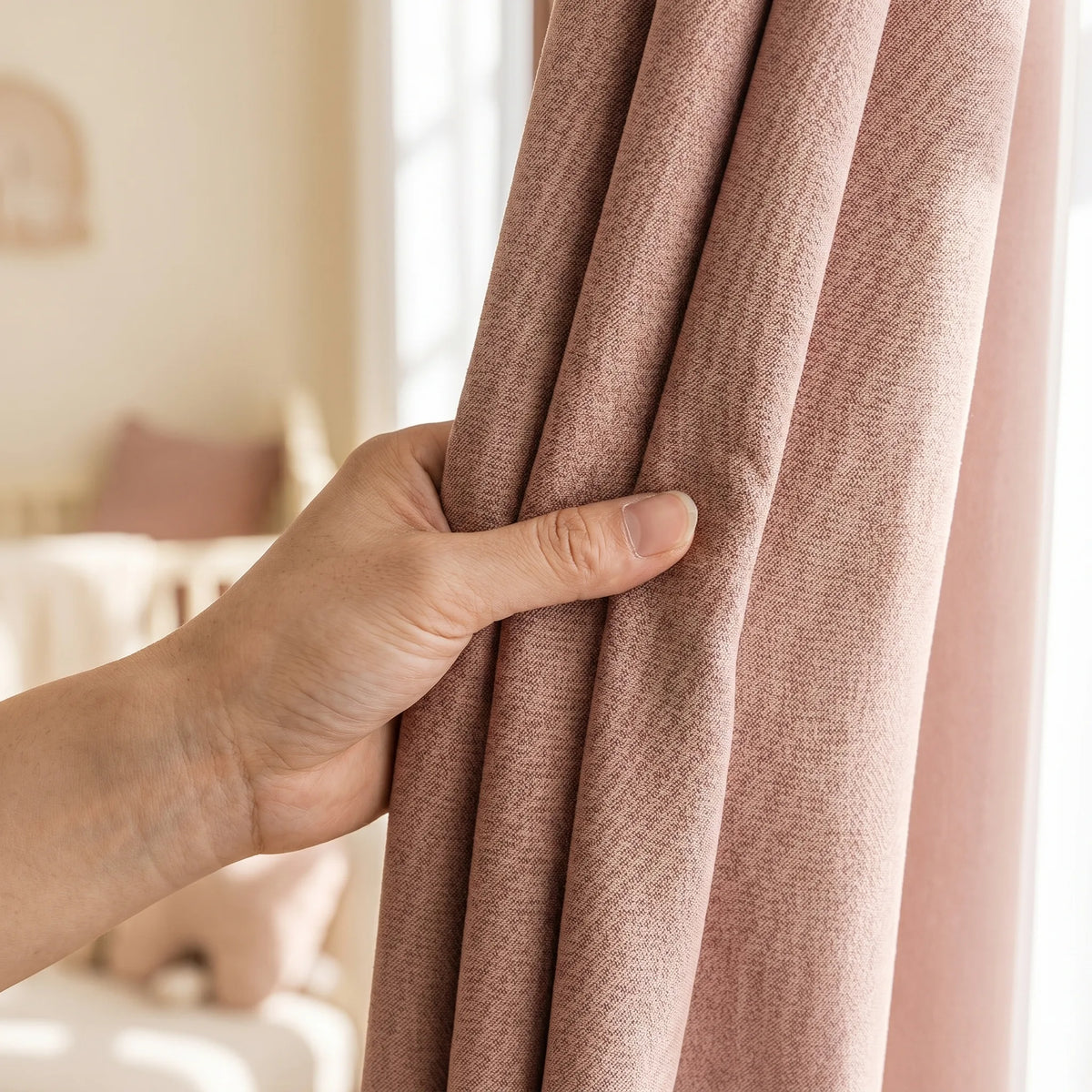 Room Darkening Curtains Terracotta — Patterned