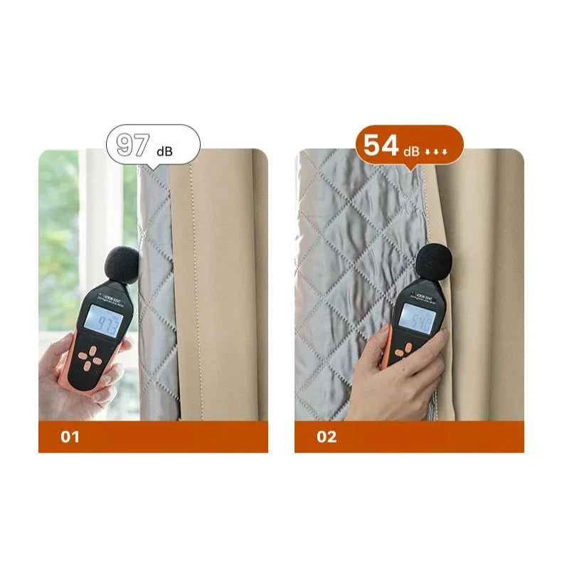 Thermal Soundproof Curtains Grey
