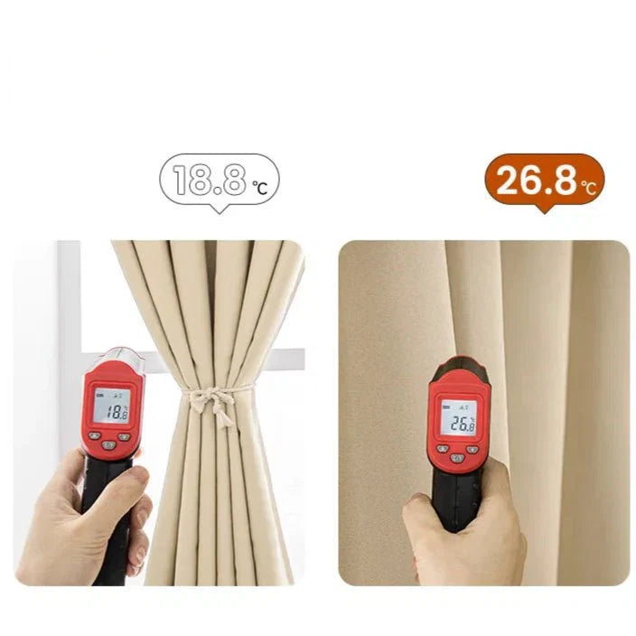 3-in-1 Blackout Curtains Light Grey