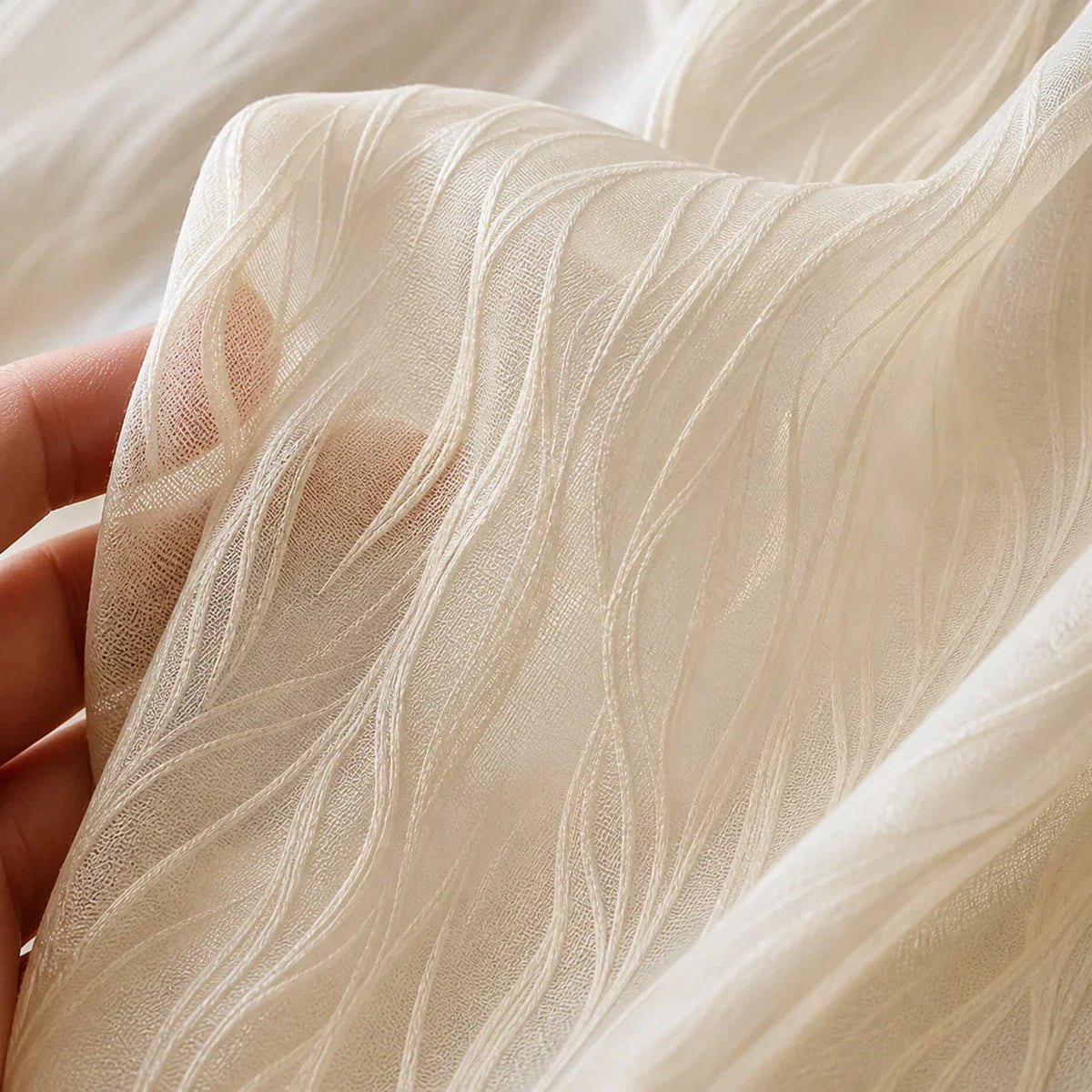 Sheer Voile Curtain Light Beige