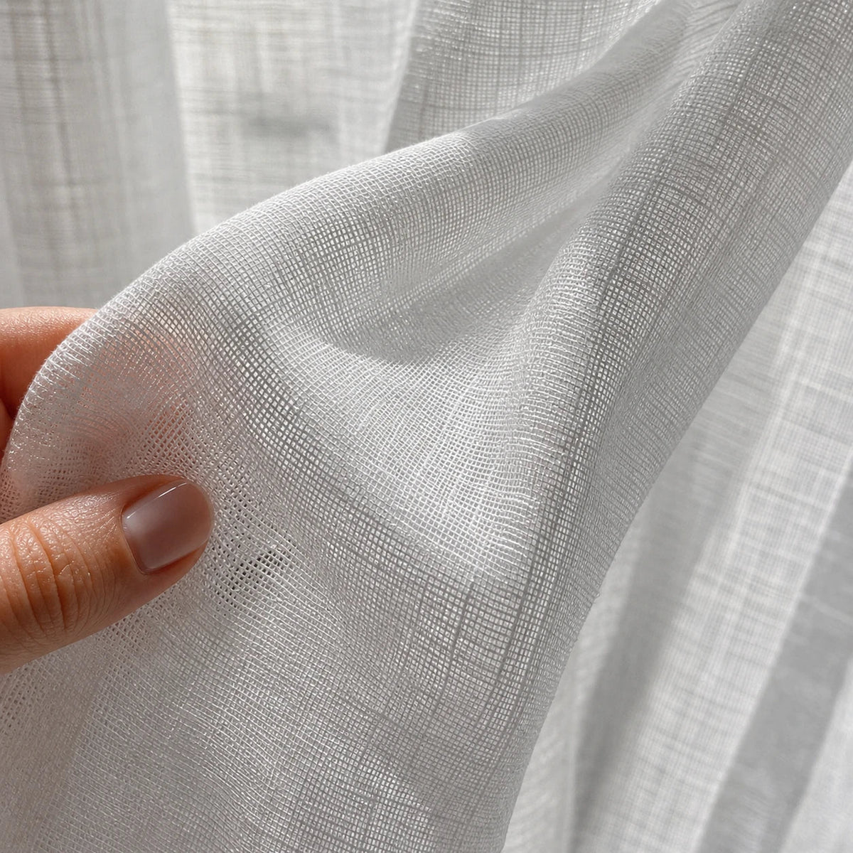 Sheer Voile Curtain White — Semi-Transparent