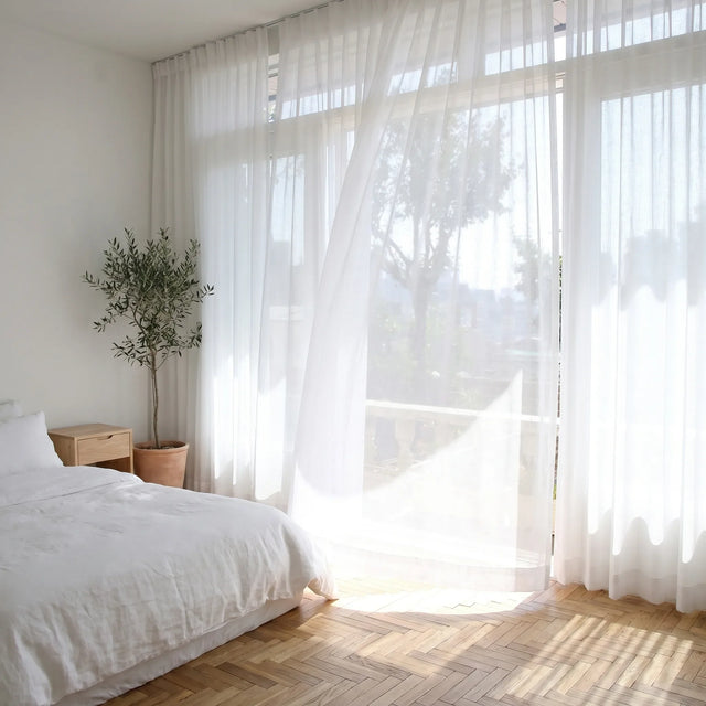 Sheer Voile Curtain - White