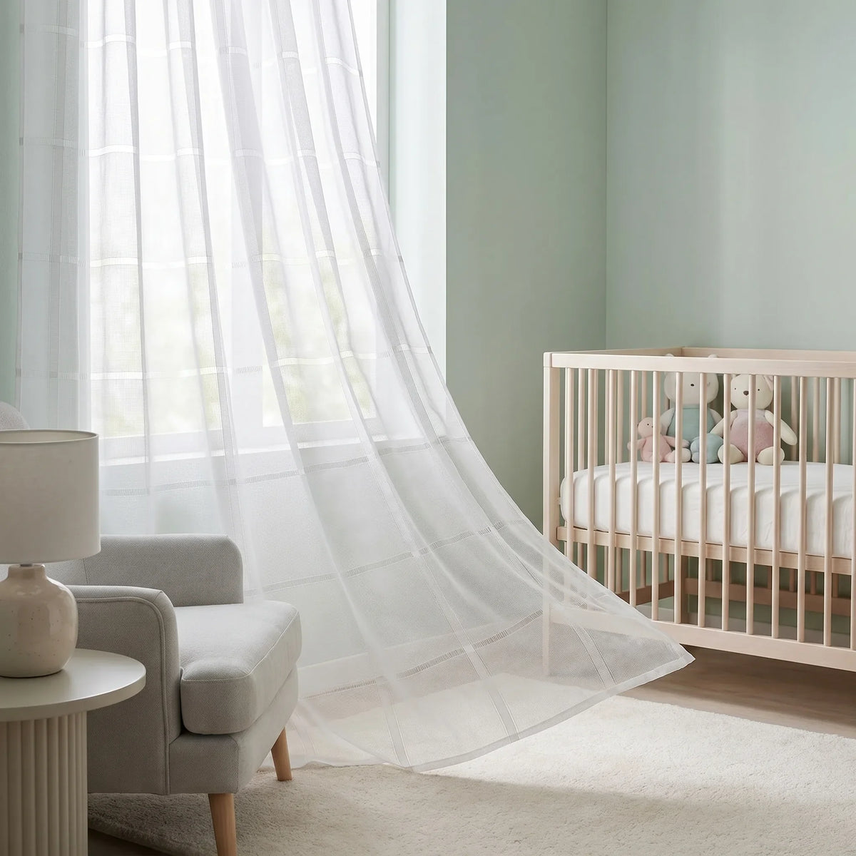 Sheer Voile Curtain - Claris White