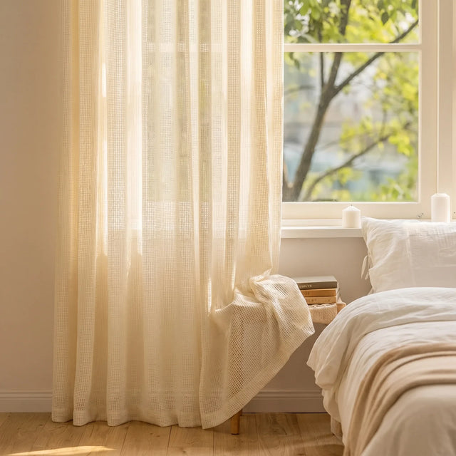 Sheer Voile Curtain - Cream Woven