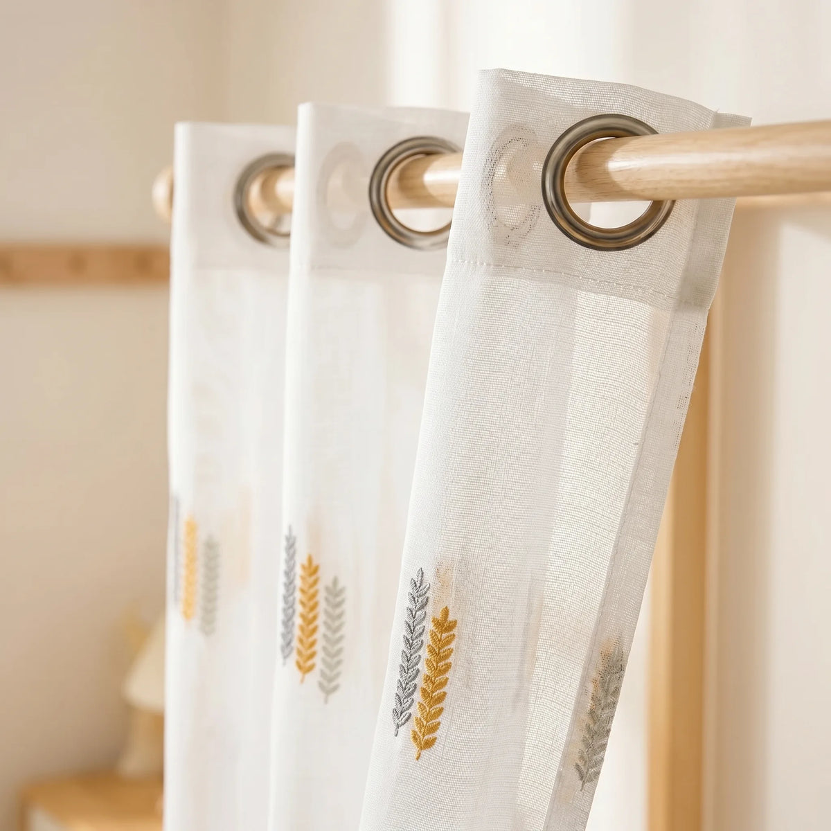Sheer Voile Curtain White Wheat