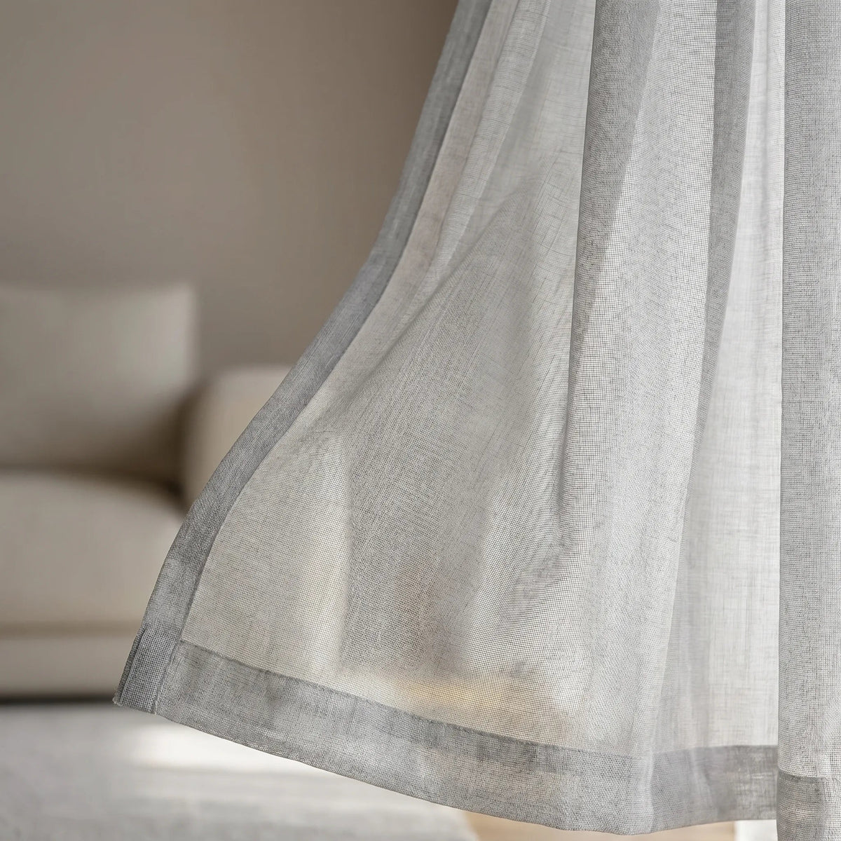 Sheer Voile Curtain - Grey
