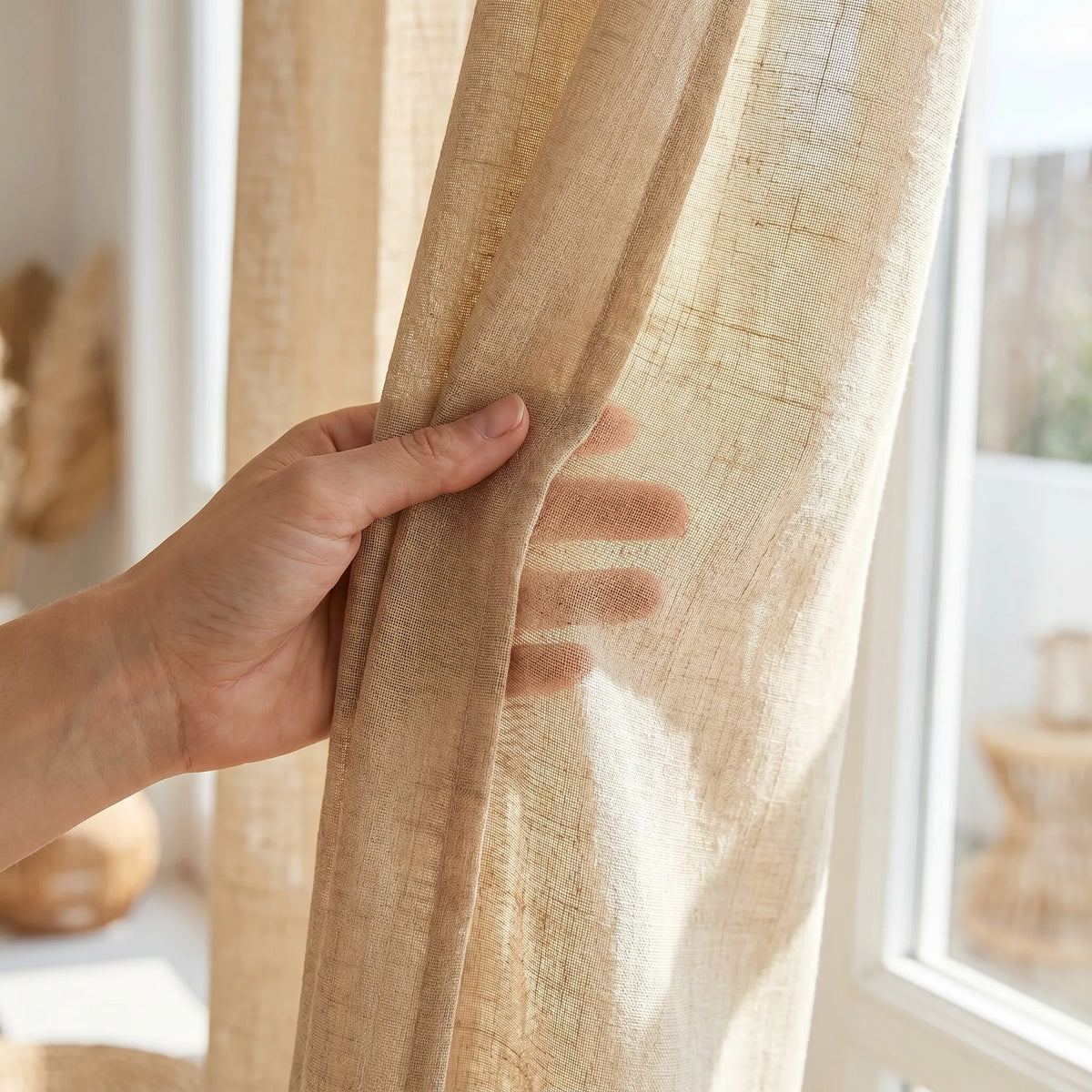 Sheer Voile Curtain Sand