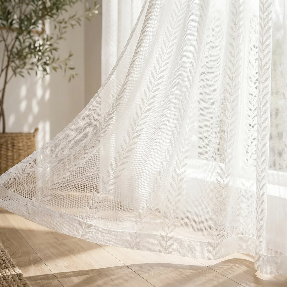 Sheer Voile Curtain Sylvaire White