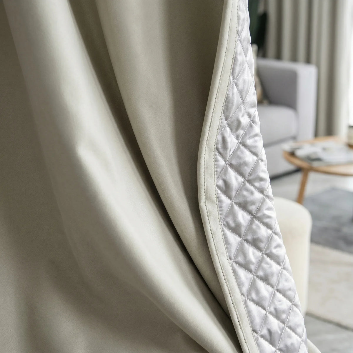 3-in-1 Blackout Curtains Sand Beige